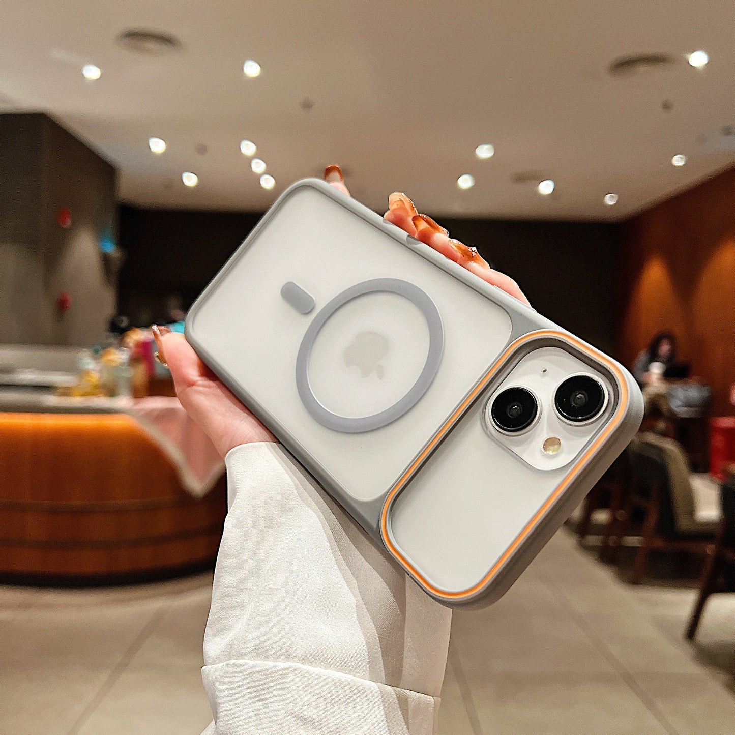 LuxuryKase Frosted Clear Mag-Safe Case | Translucent Matte Back | Soft TPU Bumper + Hard PC Back | Raised Camera Protection | Wireless Charging Compatible For iPhone & Samsung Series