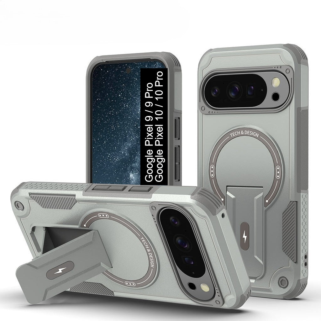 US LITE Back Cover with Portable Kickstand | Mag-Safe Compatible Magnetic Case | Shockproof Military Grade Protection | Rugged Armor Design Phone Cover For iPhone & Samsung