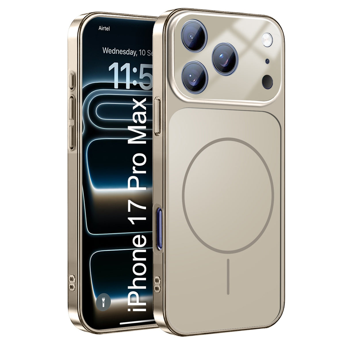 LuxuryKase Converter Case | Premium Protective MagSafe Cover | iPhone 17 Pro & 18 Pro Series Style Design | in Built Camera Guard | Wireless Charging Compatible For iPhone Series