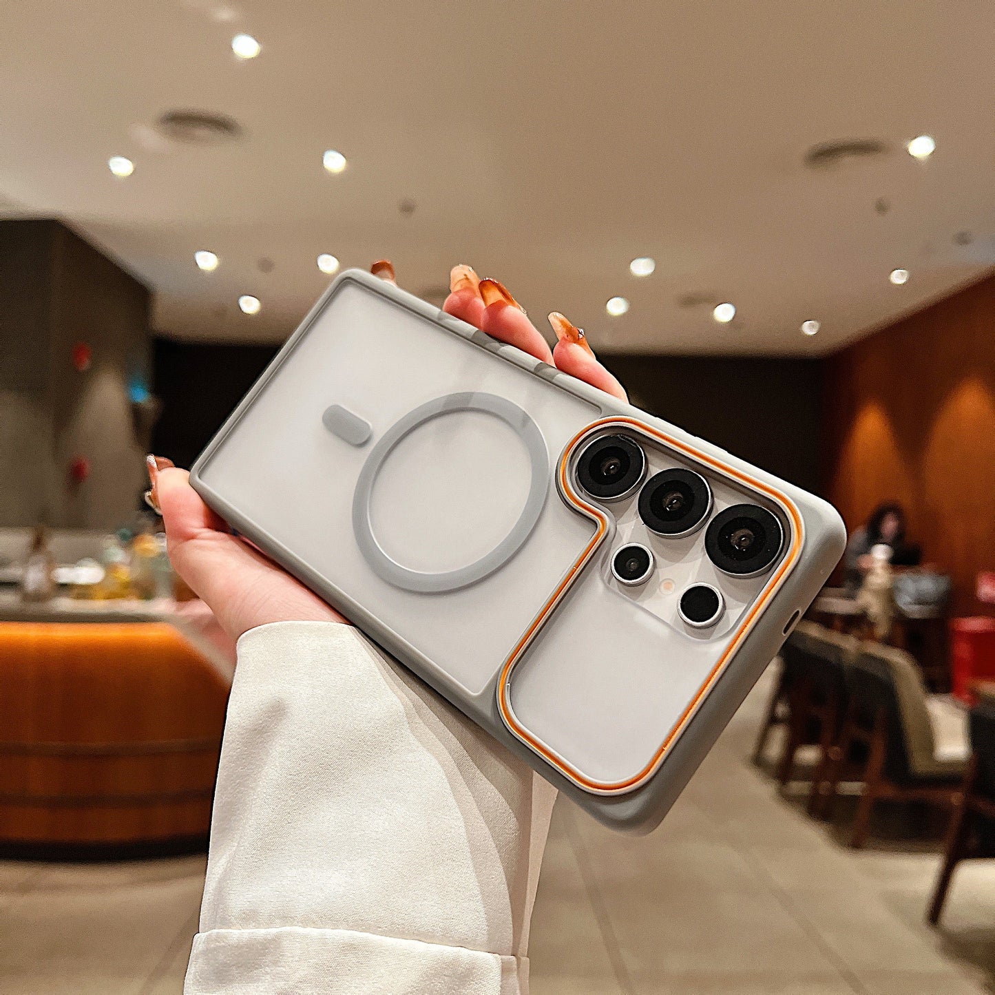 LuxuryKase Frosted Clear Mag-Safe Case | Translucent Matte Back | Soft TPU Bumper + Hard PC Back | Raised Camera Protection | Wireless Charging Compatible For iPhone & Samsung Series