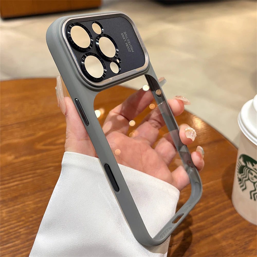 LuxuryKase Crystal Clear Shockproof Protective Case | Enhanced Camera Lens Guard | Slim Design | Anti-Yellow | Hard Bumper Back Cover For iPhone