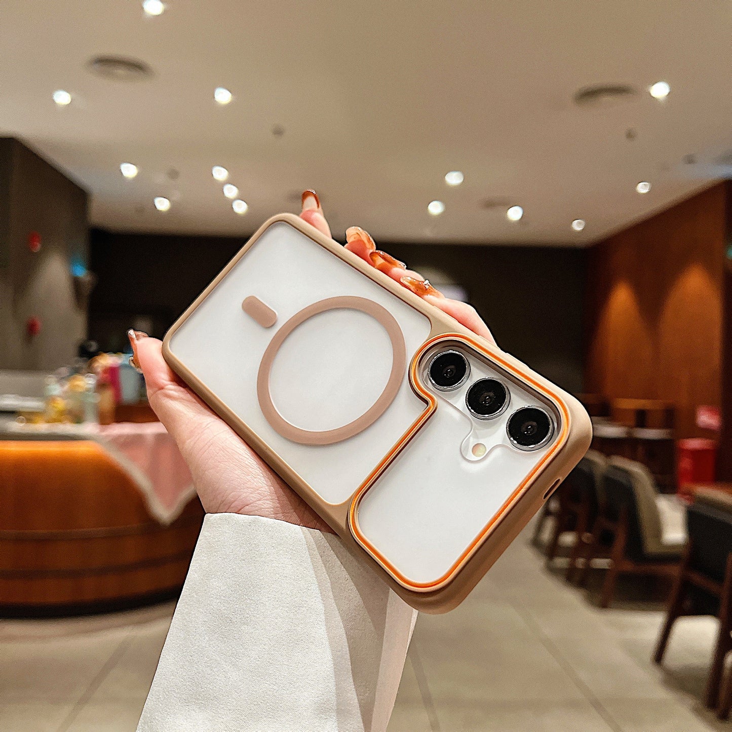 LuxuryKase Frosted Clear Mag-Safe Case | Translucent Matte Back | Soft TPU Bumper + Hard PC Back | Raised Camera Protection | Wireless Charging Compatible For iPhone & Samsung Series