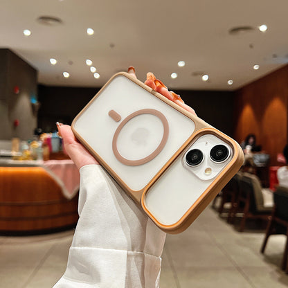 LuxuryKase Frosted Clear Mag-Safe Case | Translucent Matte Back | Soft TPU Bumper + Hard PC Back | Raised Camera Protection | Wireless Charging Compatible For iPhone & Samsung Series