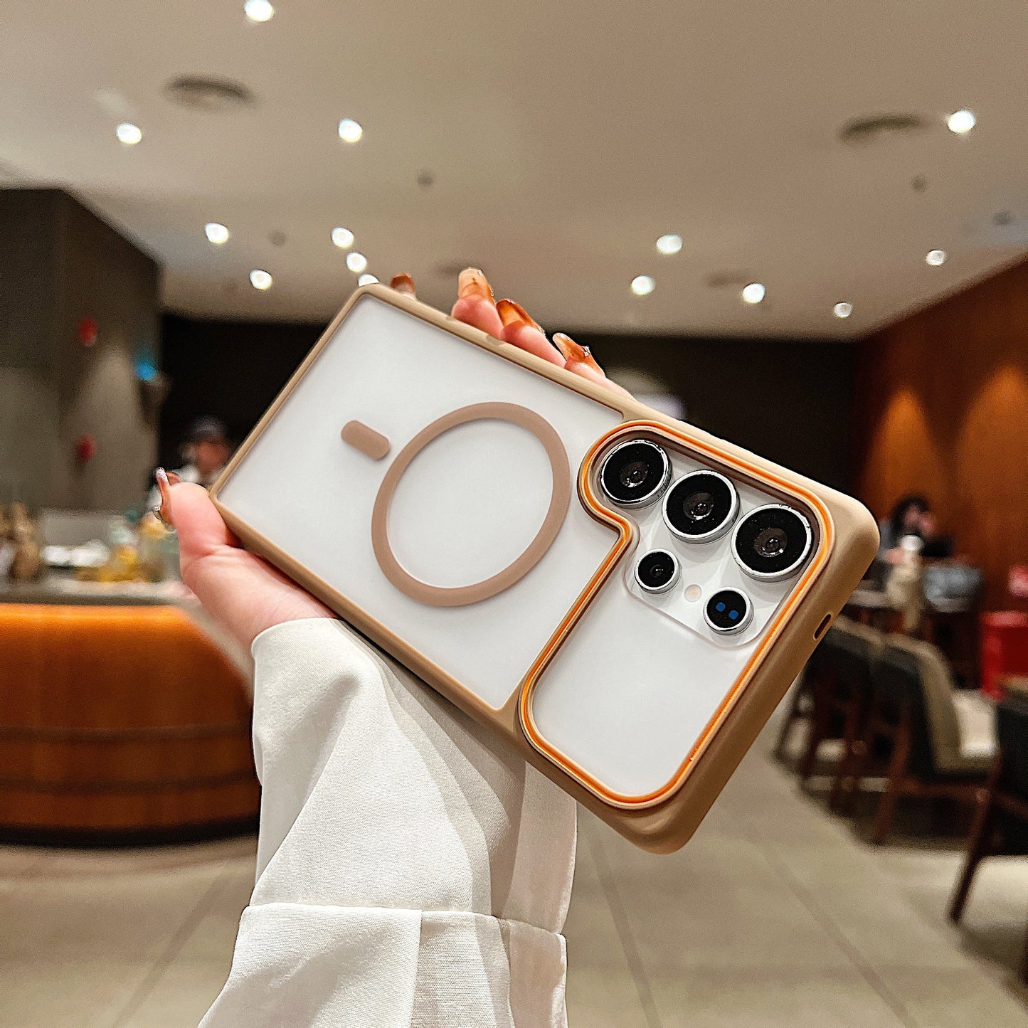 LuxuryKase Frosted Clear Mag-Safe Case | Translucent Matte Back | Soft TPU Bumper + Hard PC Back | Raised Camera Protection | Wireless Charging Compatible For iPhone & Samsung Series