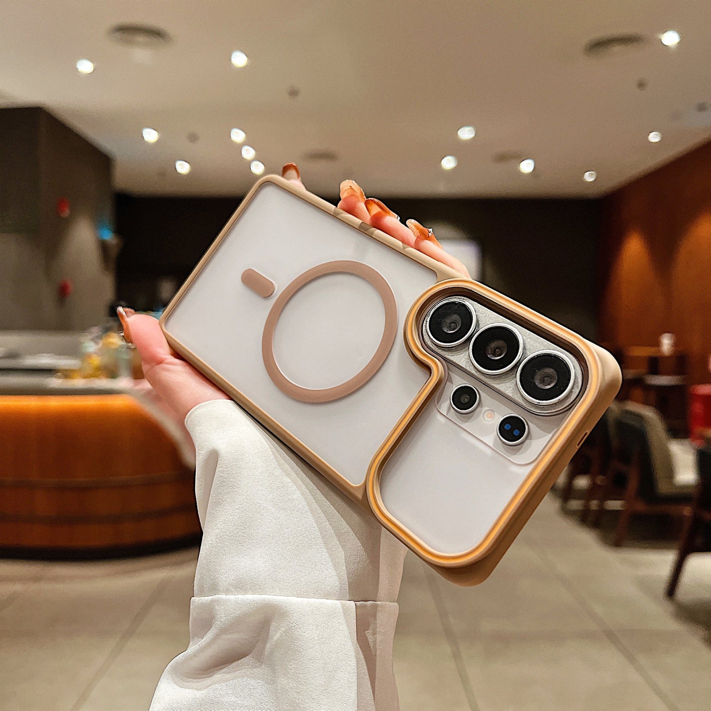 LuxuryKase Frosted Clear Mag-Safe Case | Translucent Matte Back | Soft TPU Bumper + Hard PC Back | Raised Camera Protection | Wireless Charging Compatible For iPhone & Samsung Series