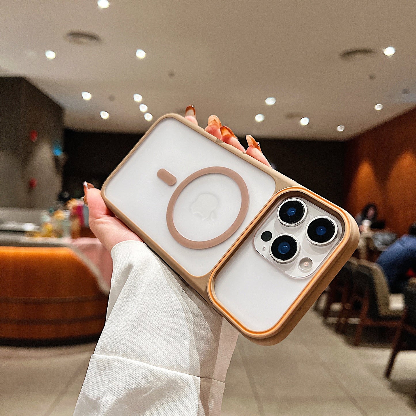 LuxuryKase Frosted Clear Mag-Safe Case | Translucent Matte Back | Soft TPU Bumper + Hard PC Back | Raised Camera Protection | Wireless Charging Compatible For iPhone & Samsung Series