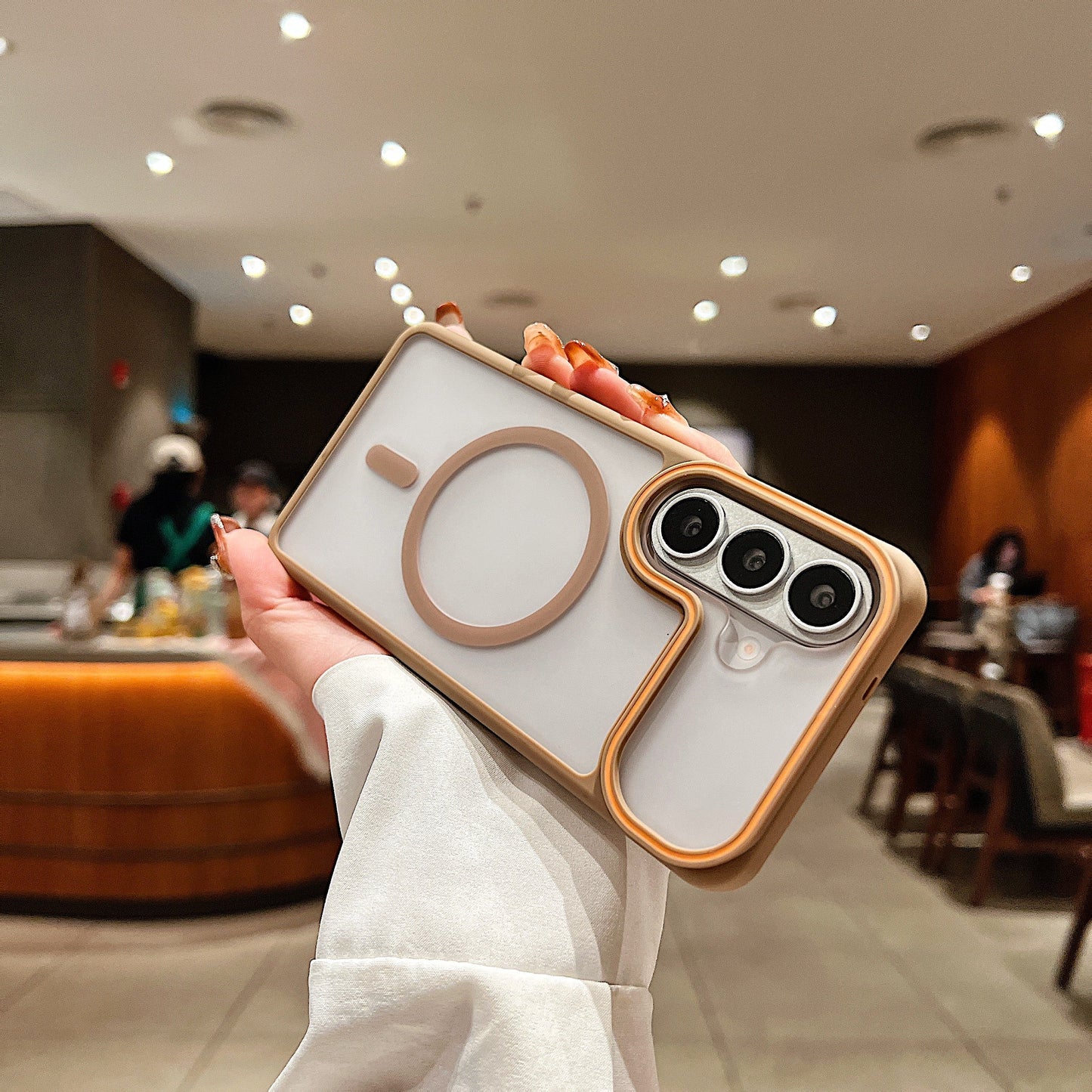 LuxuryKase Frosted Clear Mag-Safe Case | Translucent Matte Back | Soft TPU Bumper + Hard PC Back | Raised Camera Protection | Wireless Charging Compatible For iPhone & Samsung Series