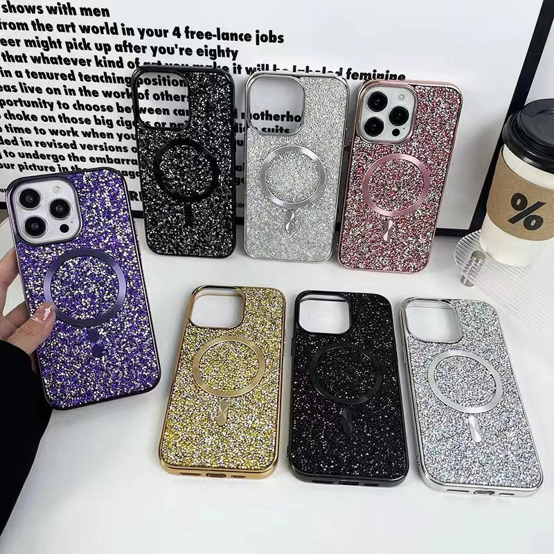 LuxuryKase LK133 Shining Star Flash Diamond Magnetic Mag-Safe Case for iPhone
