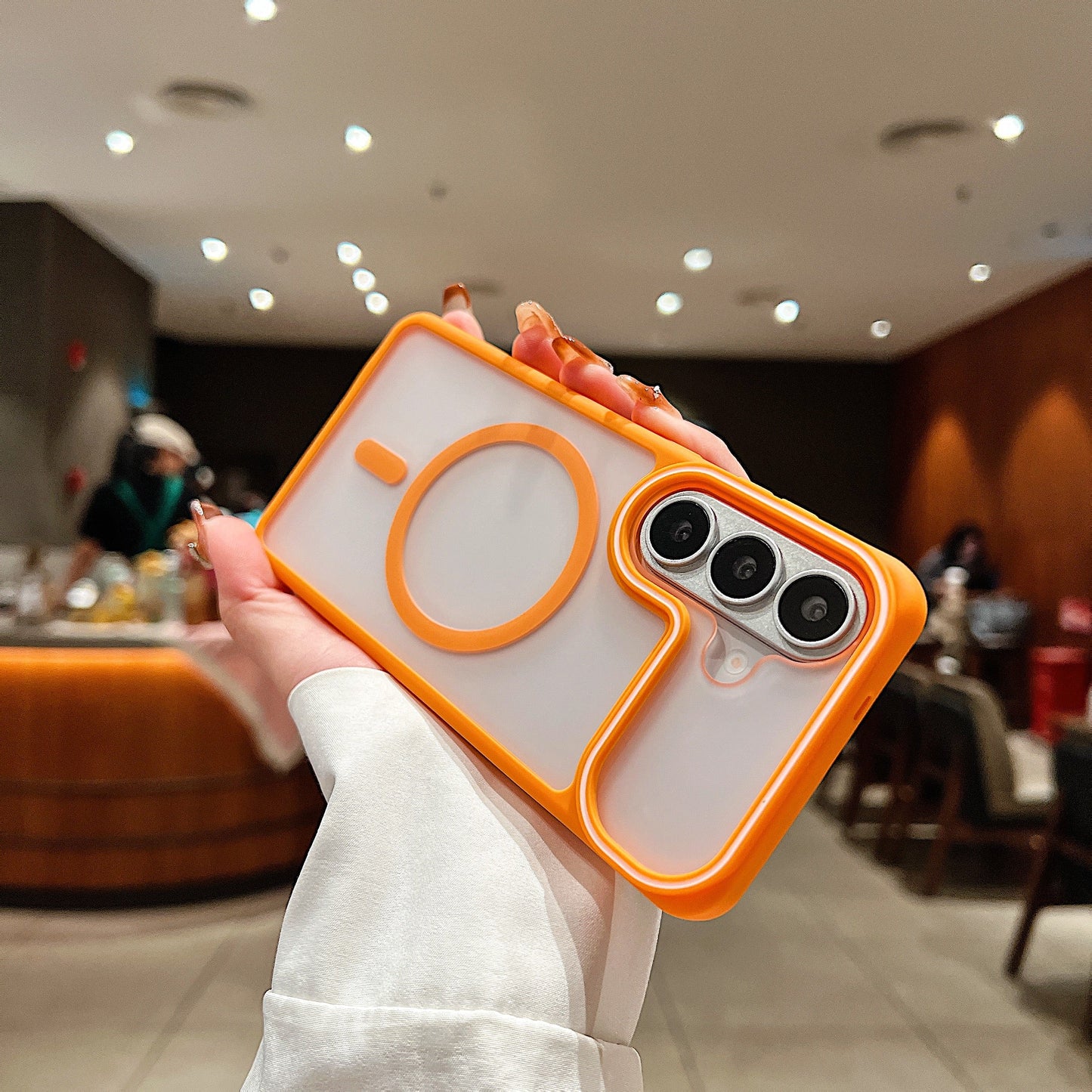 LuxuryKase Frosted Clear Mag-Safe Case | Translucent Matte Back | Soft TPU Bumper + Hard PC Back | Raised Camera Protection | Wireless Charging Compatible For iPhone & Samsung Series