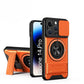 LuxuryKase Magnetic Armour Case | MagSafe Compatible | Sliding Camera Cover | 360° Finger Ring Holder | Built-In Bracket Stand | Hard PC Back & Soft TPU Bumper For iPhone & Samsung Series