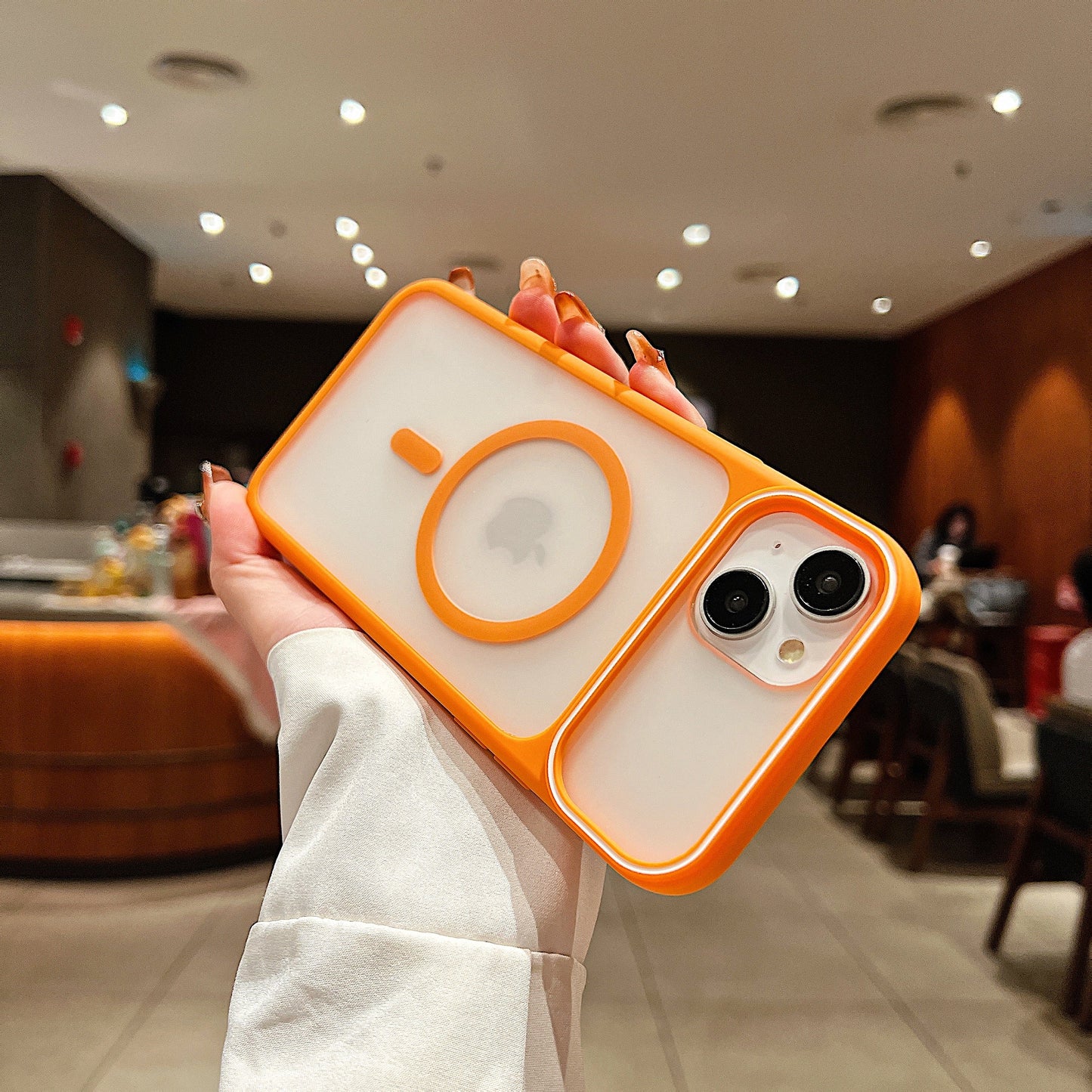 LuxuryKase Frosted Clear Mag-Safe Case | Translucent Matte Back | Soft TPU Bumper + Hard PC Back | Raised Camera Protection | Wireless Charging Compatible For iPhone & Samsung Series