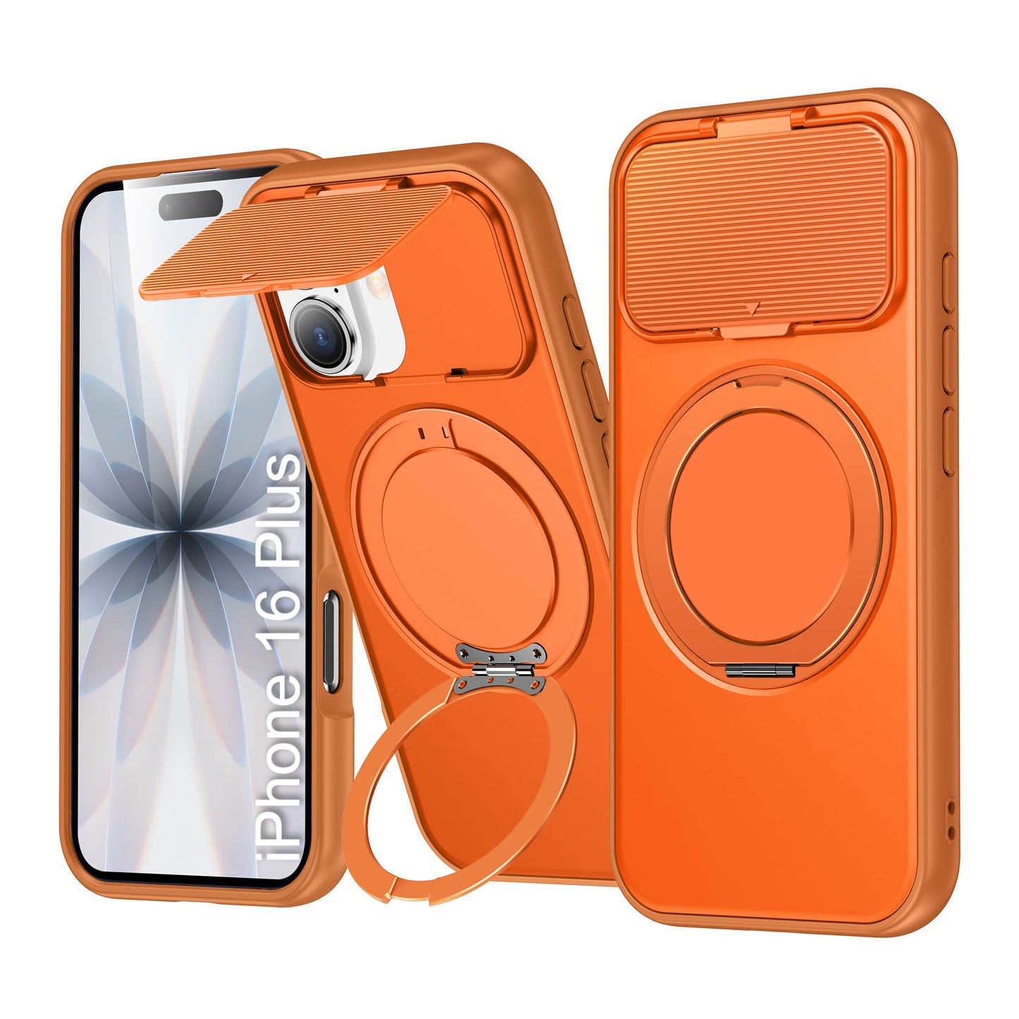 LuxuryKase Tough Armour Magnetic Case | 360° Rotating Ring Stand | Flip Camera Protection Cover | Raised Edges | Drop Protection | MagSafe Compatible For iPhone & Samsung Series