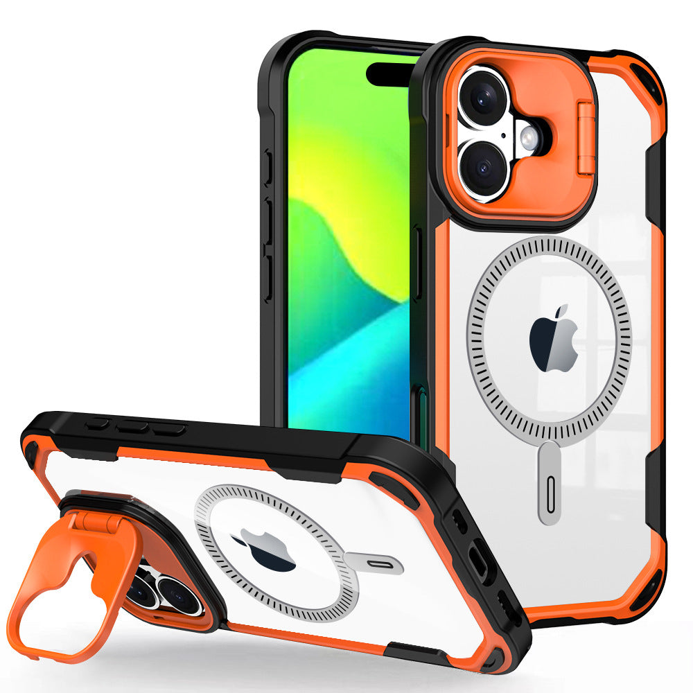 LuxuryKase LK164 Invisible Stand Transparent Magnetic Mag-Safe Wireless Charger Case Cover For iPhone