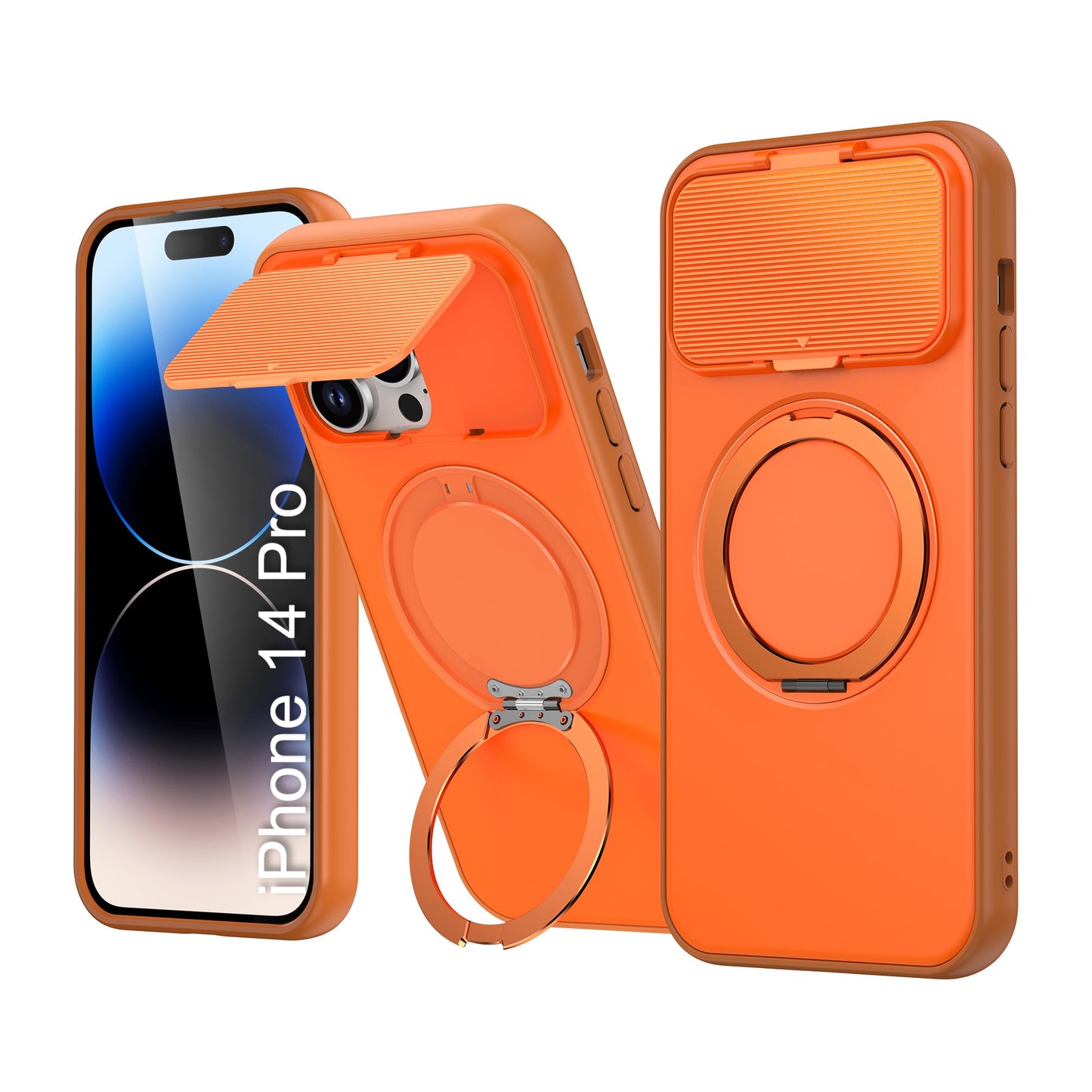 LuxuryKase Tough Armour Magnetic Case | 360° Rotating Ring Stand | Flip Camera Protection Cover | Raised Edges | Drop Protection | MagSafe Compatible For iPhone & Samsung Series