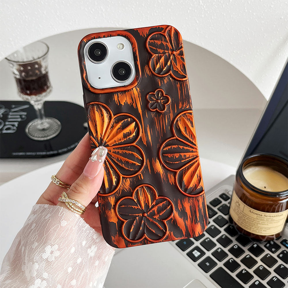 LuxuryKase LK138 Double Shaded 3D Flower Print Case For iPhone