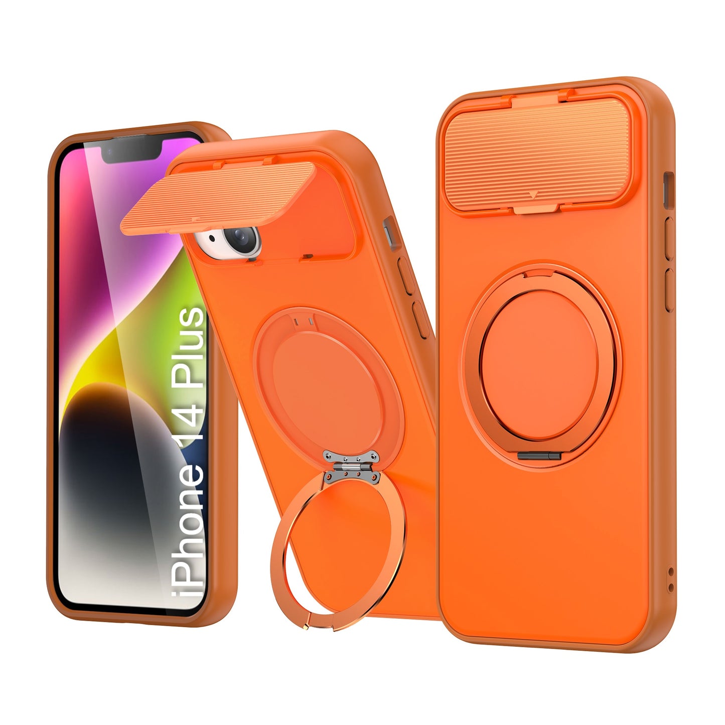 LuxuryKase Tough Armour Magnetic Case | 360° Rotating Ring Stand | Flip Camera Protection Cover | Raised Edges | Drop Protection | MagSafe Compatible For iPhone & Samsung Series