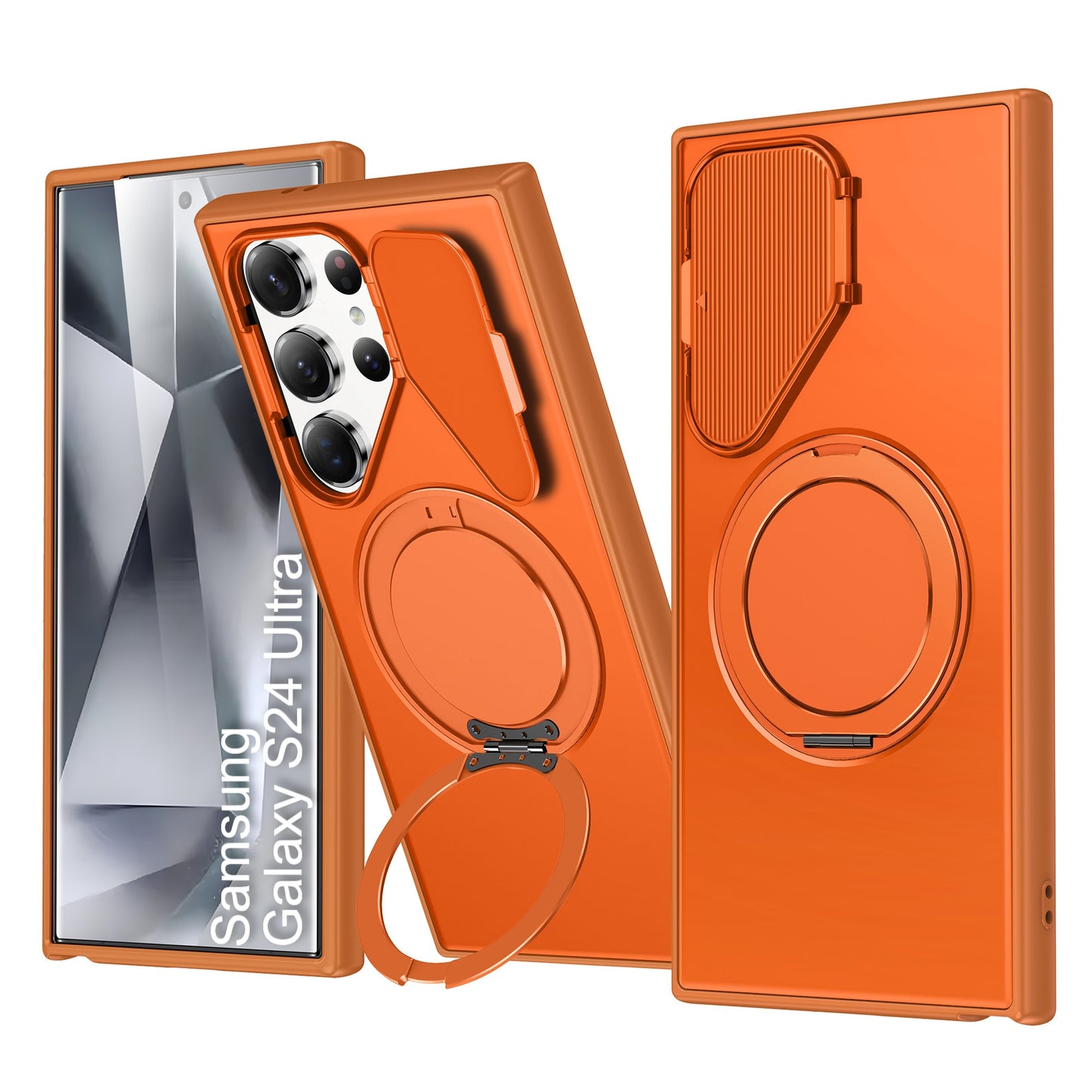 LuxuryKase Tough Armour Magnetic Case | 360° Rotating Ring Stand | Flip Camera Protection Cover | Raised Edges | Drop Protection | MagSafe Compatible For iPhone & Samsung Series