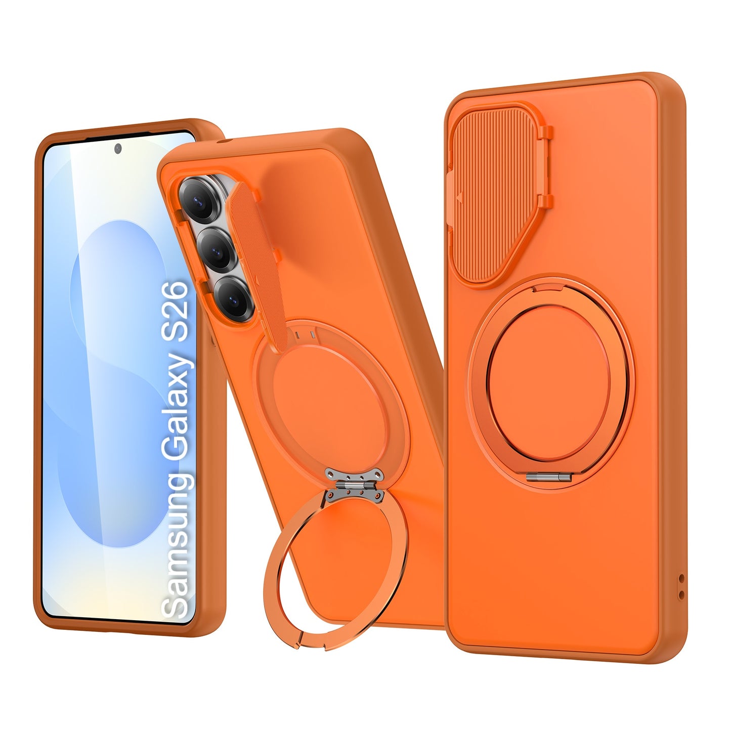 LuxuryKase Tough Armour Magnetic Case | 360° Rotating Ring Stand | Flip Camera Protection Cover | Raised Edges | Drop Protection | MagSafe Compatible For iPhone & Samsung Series