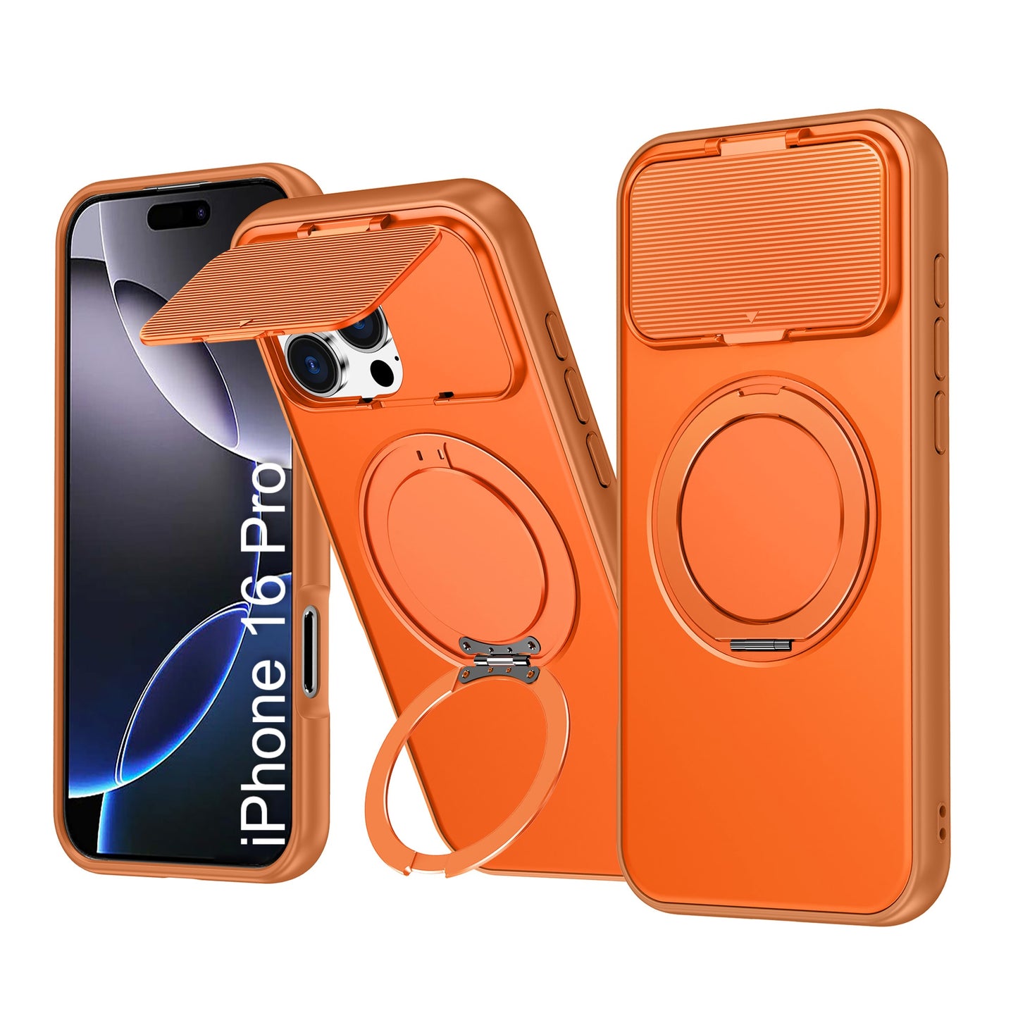 LuxuryKase Tough Armour Magnetic Case | 360° Rotating Ring Stand | Flip Camera Protection Cover | Raised Edges | Drop Protection | MagSafe Compatible For iPhone & Samsung Series