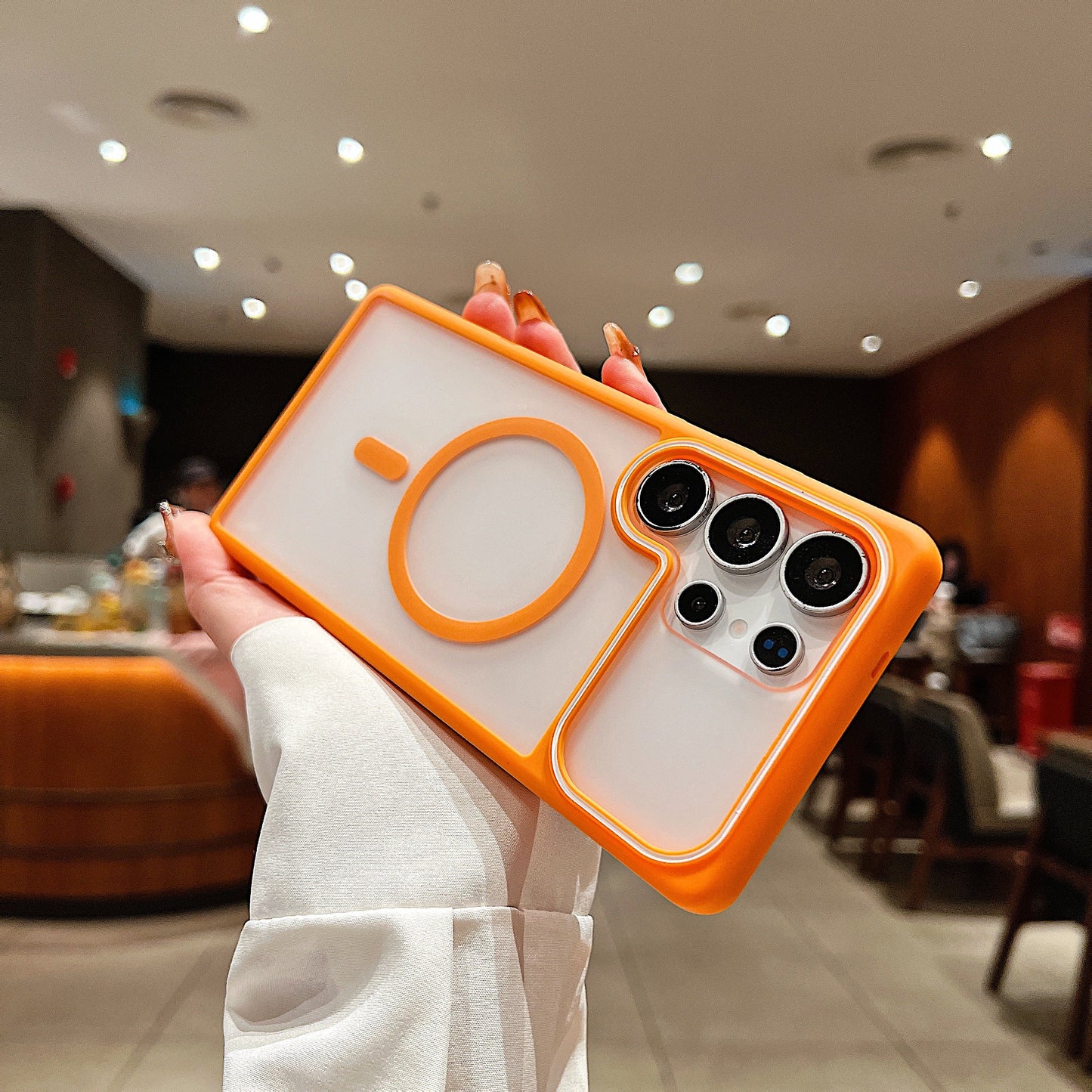 LuxuryKase Frosted Clear Mag-Safe Case | Translucent Matte Back | Soft TPU Bumper + Hard PC Back | Raised Camera Protection | Wireless Charging Compatible For iPhone & Samsung Series