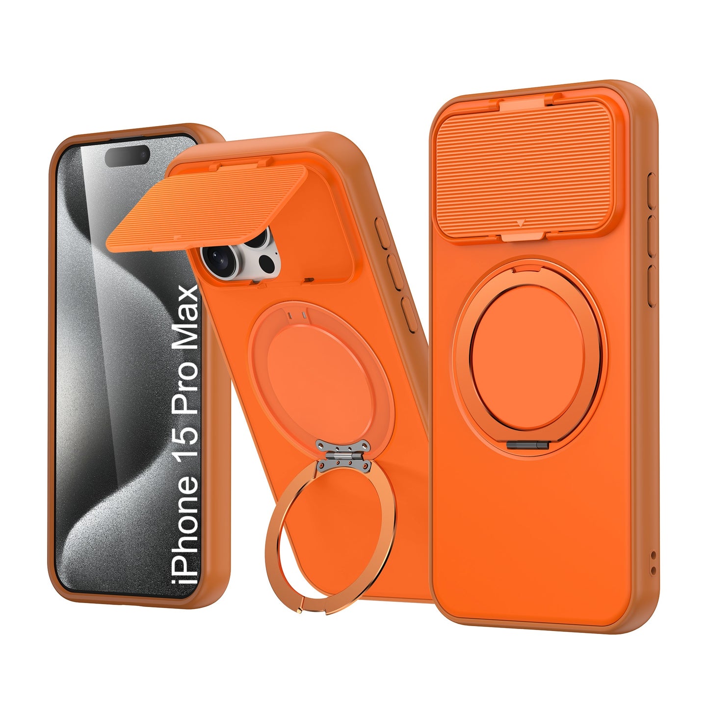 LuxuryKase Tough Armour Magnetic Case | 360° Rotating Ring Stand | Flip Camera Protection Cover | Raised Edges | Drop Protection | MagSafe Compatible For iPhone & Samsung Series