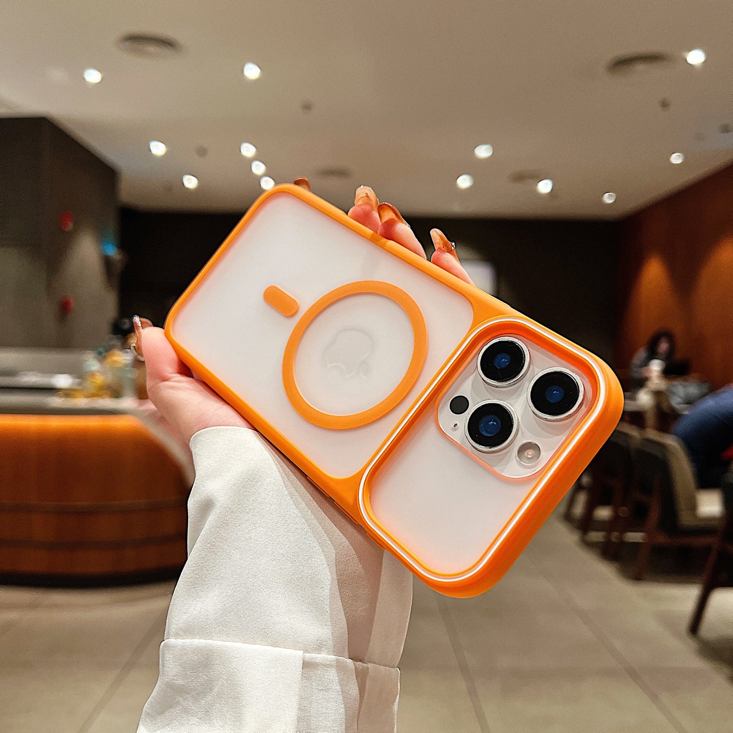 LuxuryKase Frosted Clear Mag-Safe Case | Translucent Matte Back | Soft TPU Bumper + Hard PC Back | Raised Camera Protection | Wireless Charging Compatible For iPhone & Samsung Series