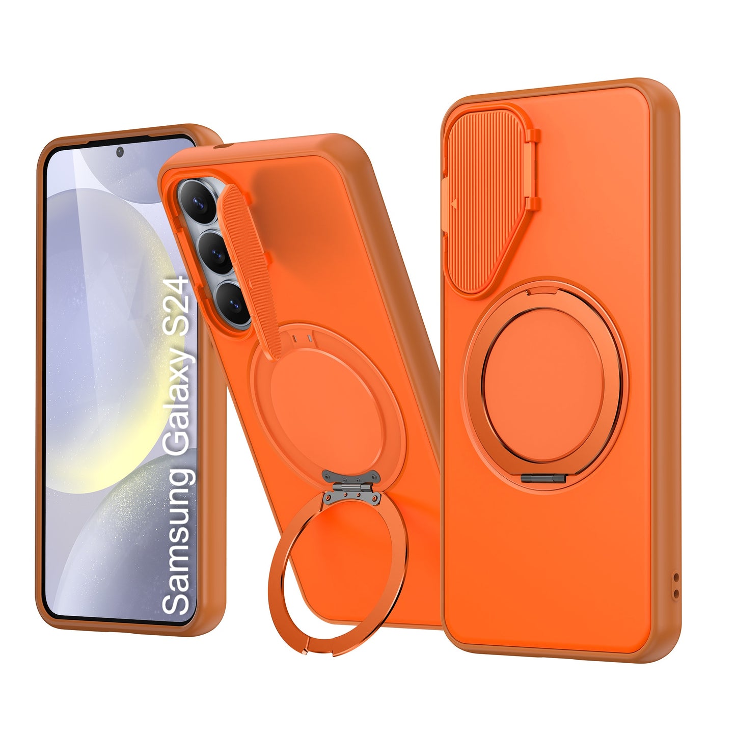 LuxuryKase Tough Armour Magnetic Case | 360° Rotating Ring Stand | Flip Camera Protection Cover | Raised Edges | Drop Protection | MagSafe Compatible For iPhone & Samsung Series
