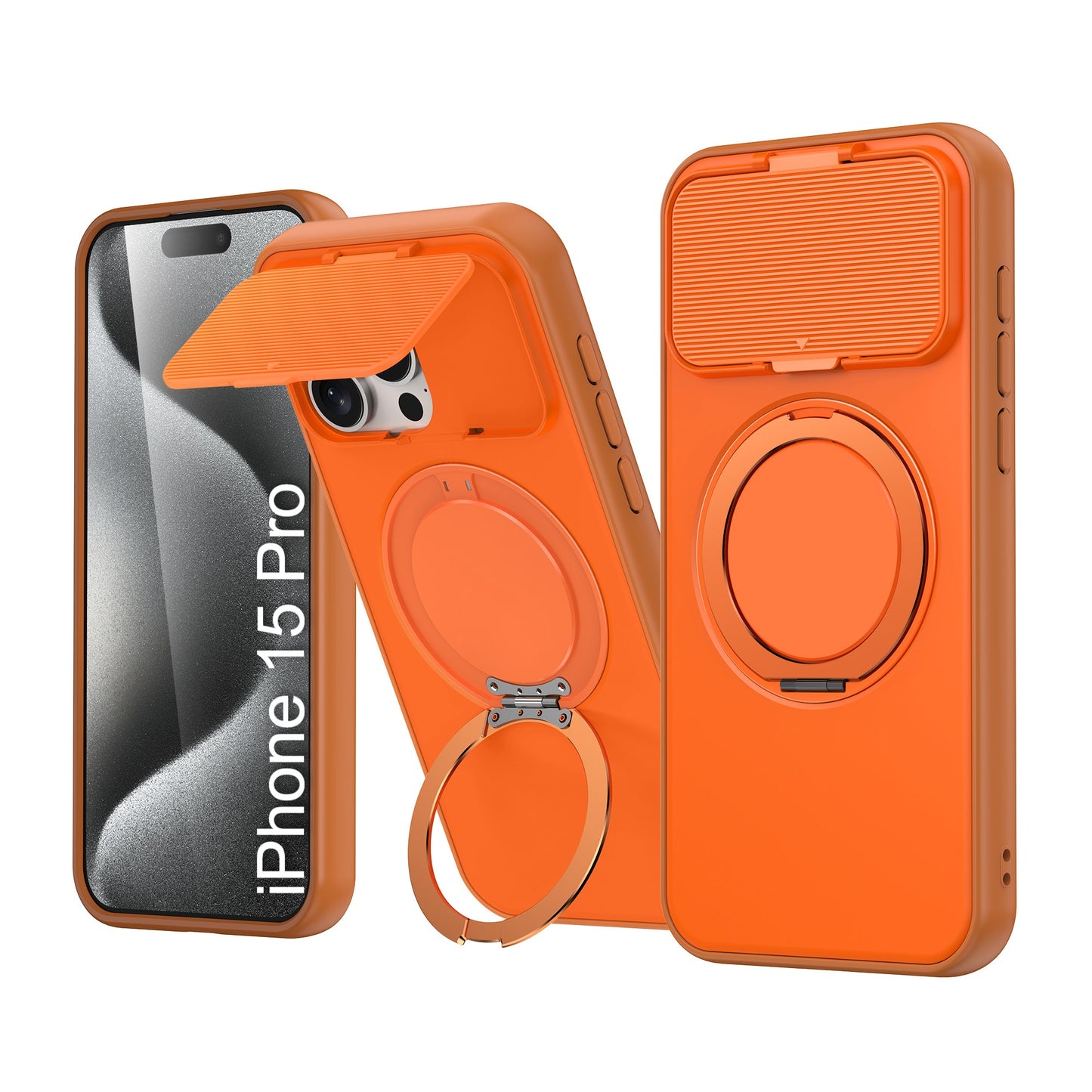 LuxuryKase Tough Armour Magnetic Case | 360° Rotating Ring Stand | Flip Camera Protection Cover | Raised Edges | Drop Protection | MagSafe Compatible For iPhone & Samsung Series
