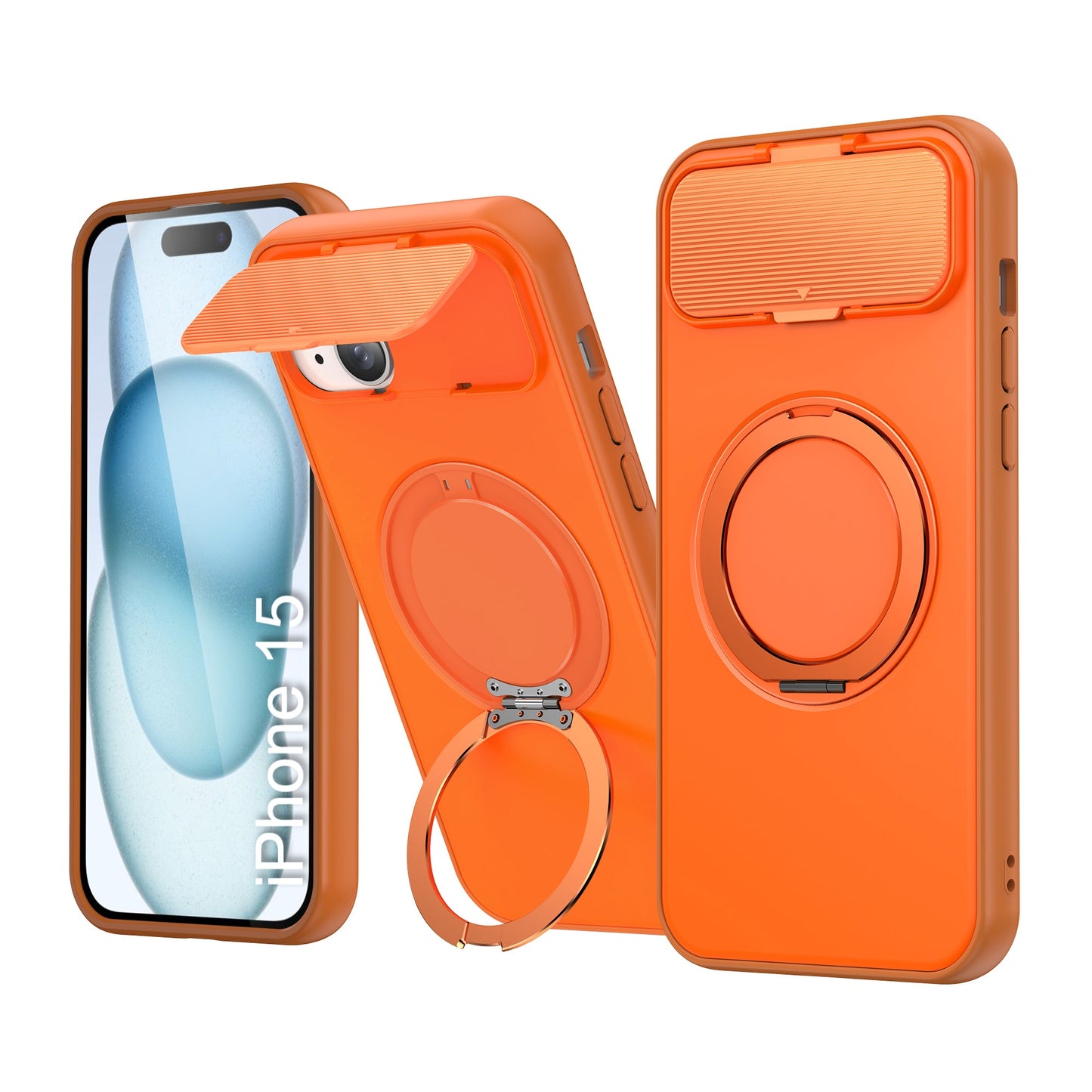 LuxuryKase Tough Armour Magnetic Case | 360° Rotating Ring Stand | Flip Camera Protection Cover | Raised Edges | Drop Protection | MagSafe Compatible For iPhone & Samsung Series