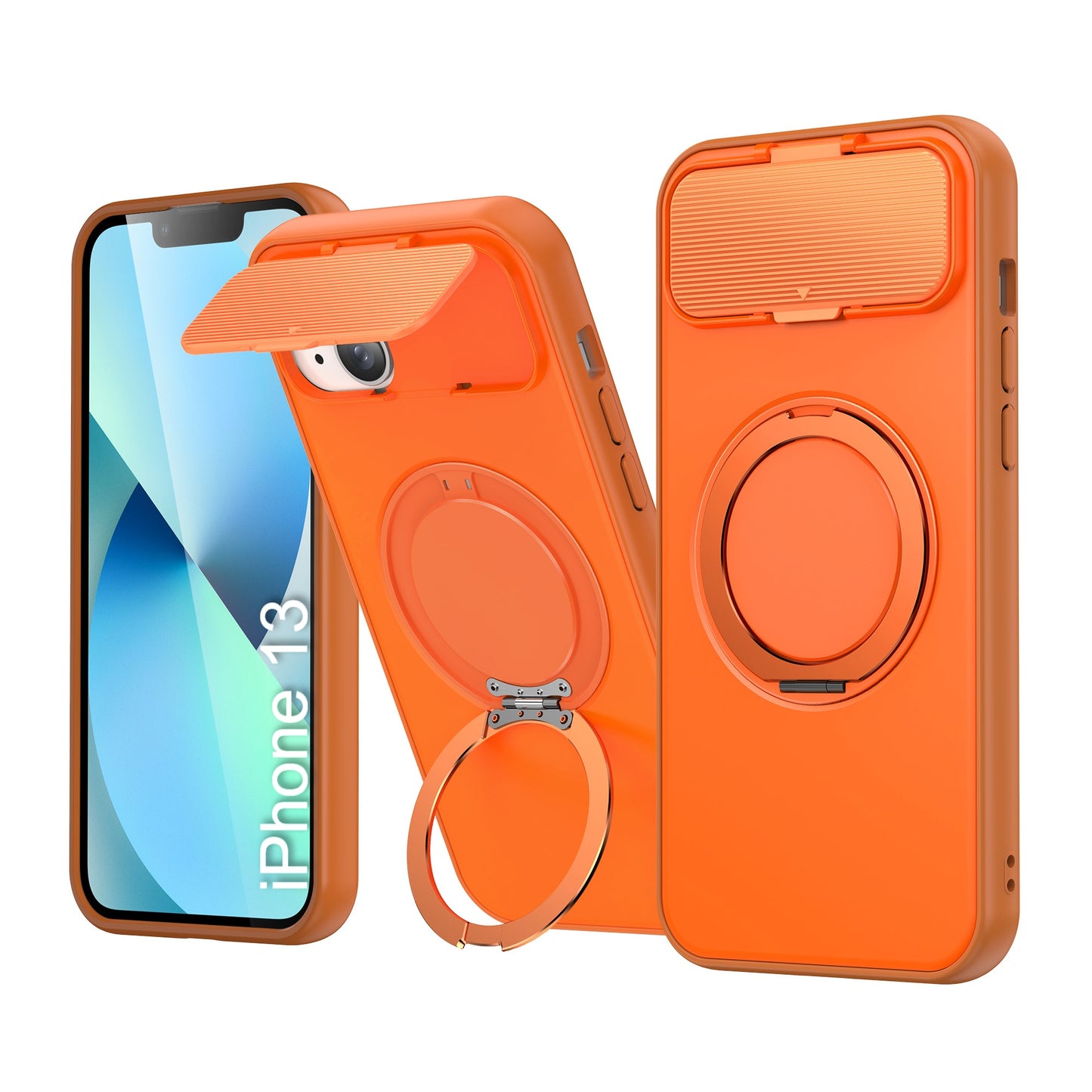 LuxuryKase Tough Armour Magnetic Case | 360° Rotating Ring Stand | Flip Camera Protection Cover | Raised Edges | Drop Protection | MagSafe Compatible For iPhone & Samsung Series