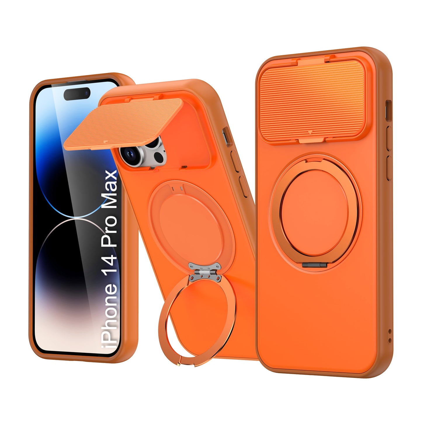LuxuryKase Tough Armour Magnetic Case | 360° Rotating Ring Stand | Flip Camera Protection Cover | Raised Edges | Drop Protection | MagSafe Compatible For iPhone & Samsung Series