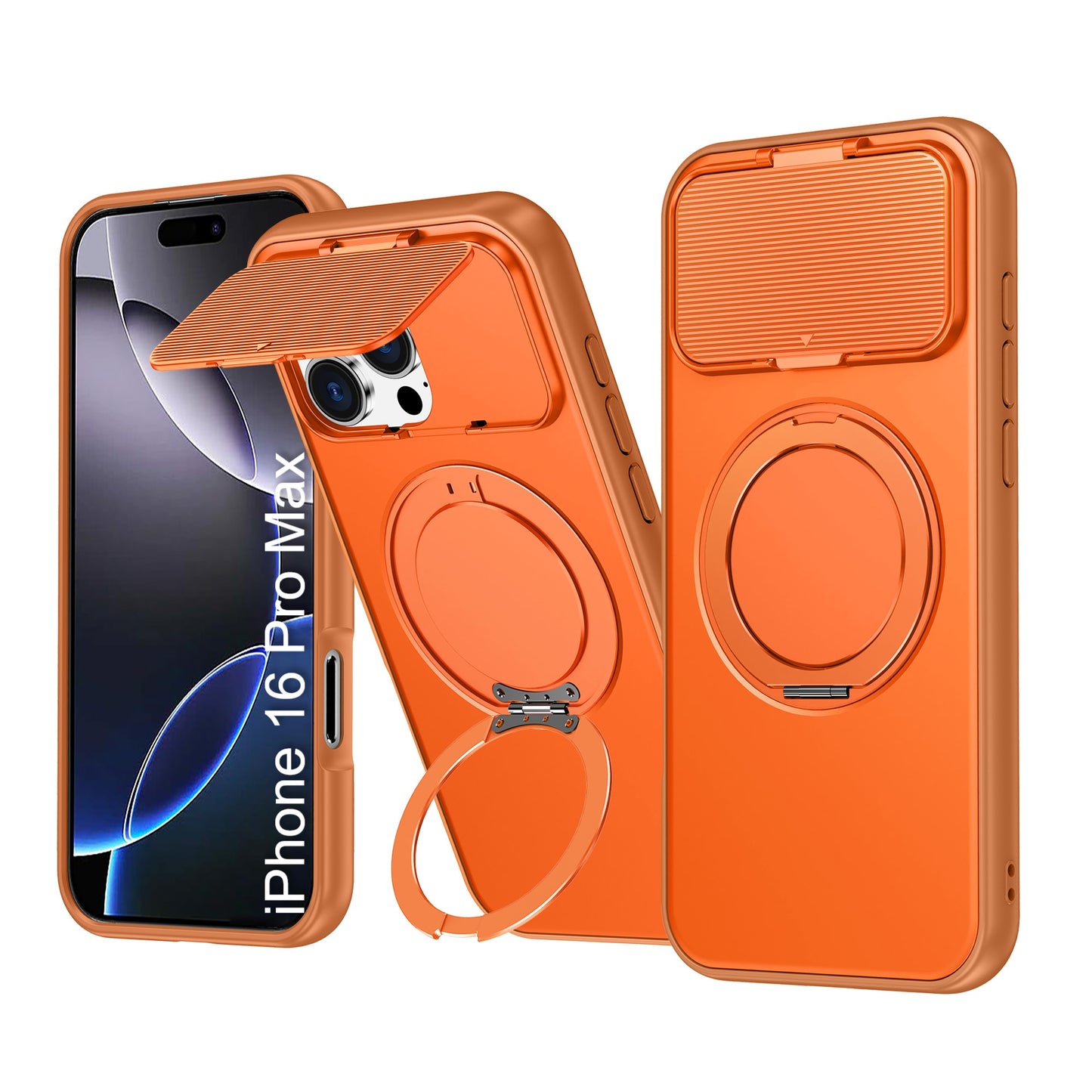 LuxuryKase Tough Armour Magnetic Case | 360° Rotating Ring Stand | Flip Camera Protection Cover | Raised Edges | Drop Protection | MagSafe Compatible For iPhone & Samsung Series