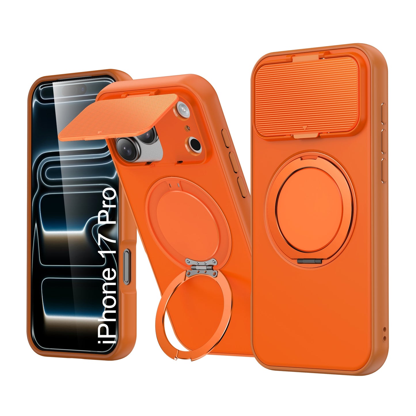 LuxuryKase Tough Armour Magnetic Case | 360° Rotating Ring Stand | Flip Camera Protection Cover | Raised Edges | Drop Protection | MagSafe Compatible For iPhone & Samsung Series