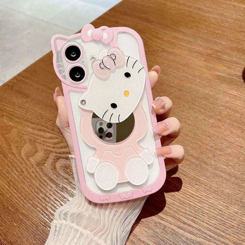 LuxuryKase LK163 Cute Kitty 3D Mirror Case Cover For iPhone