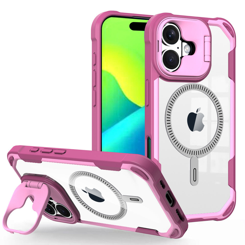 LuxuryKase LK164 Invisible Stand Transparent Magnetic Mag-Safe Wireless Charger Case Cover For iPhone