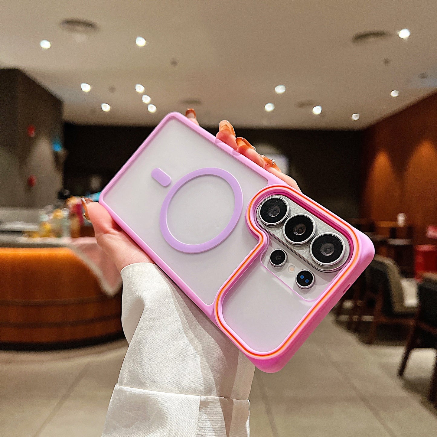 LuxuryKase Frosted Clear Mag-Safe Case | Translucent Matte Back | Soft TPU Bumper + Hard PC Back | Raised Camera Protection | Wireless Charging Compatible For iPhone & Samsung Series