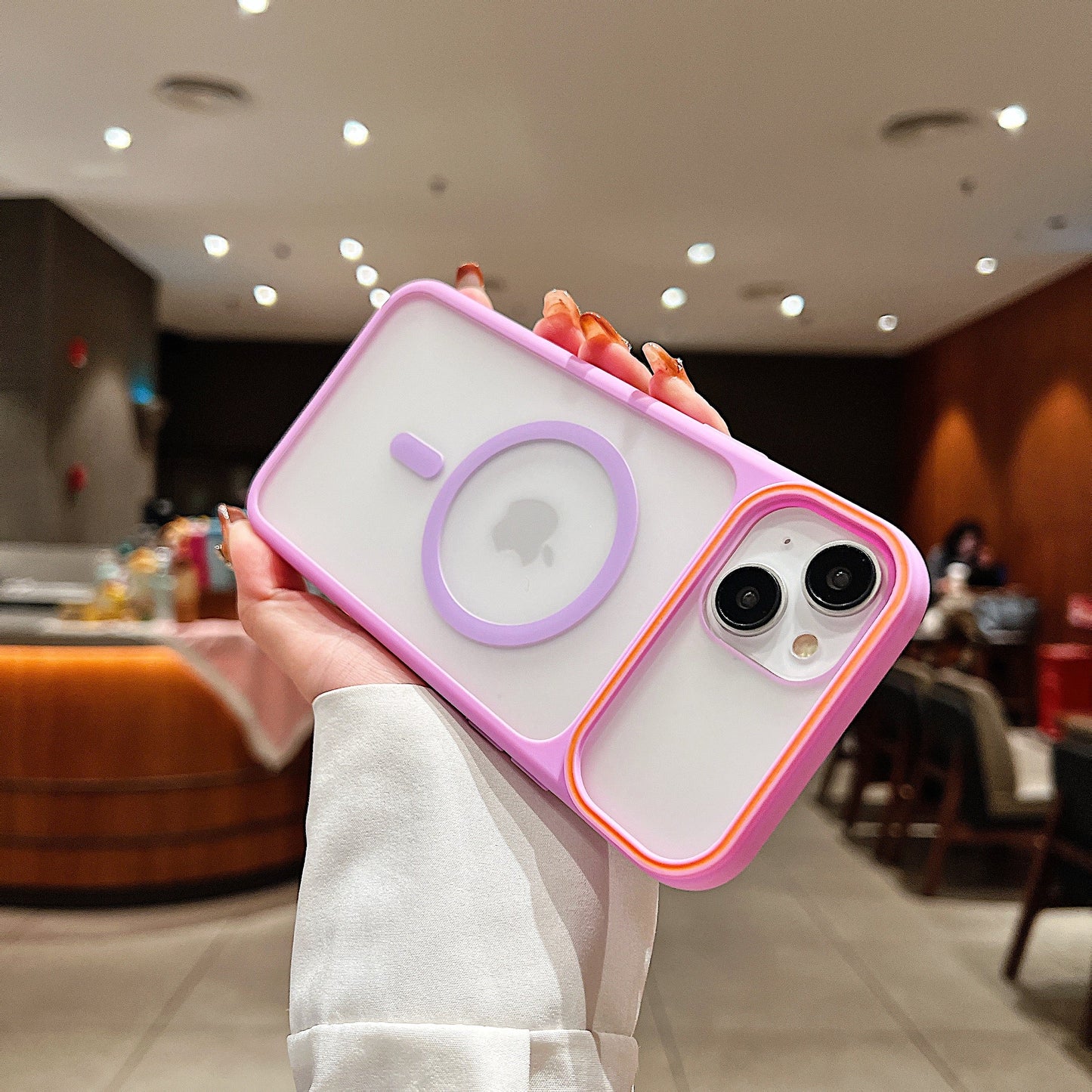 LuxuryKase Frosted Clear Mag-Safe Case | Translucent Matte Back | Soft TPU Bumper + Hard PC Back | Raised Camera Protection | Wireless Charging Compatible For iPhone & Samsung Series