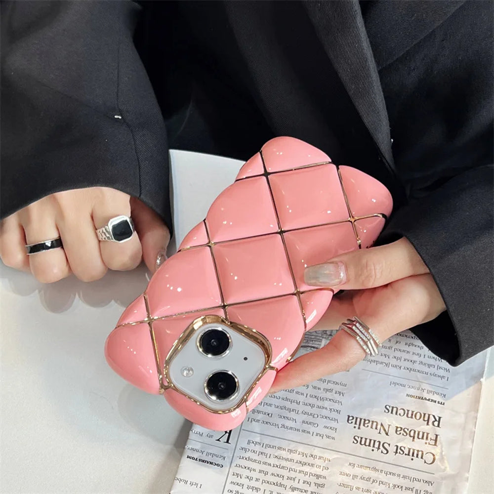 LuxuryKase LK153 Plated Rombus Soft Fundas Case For iPhone