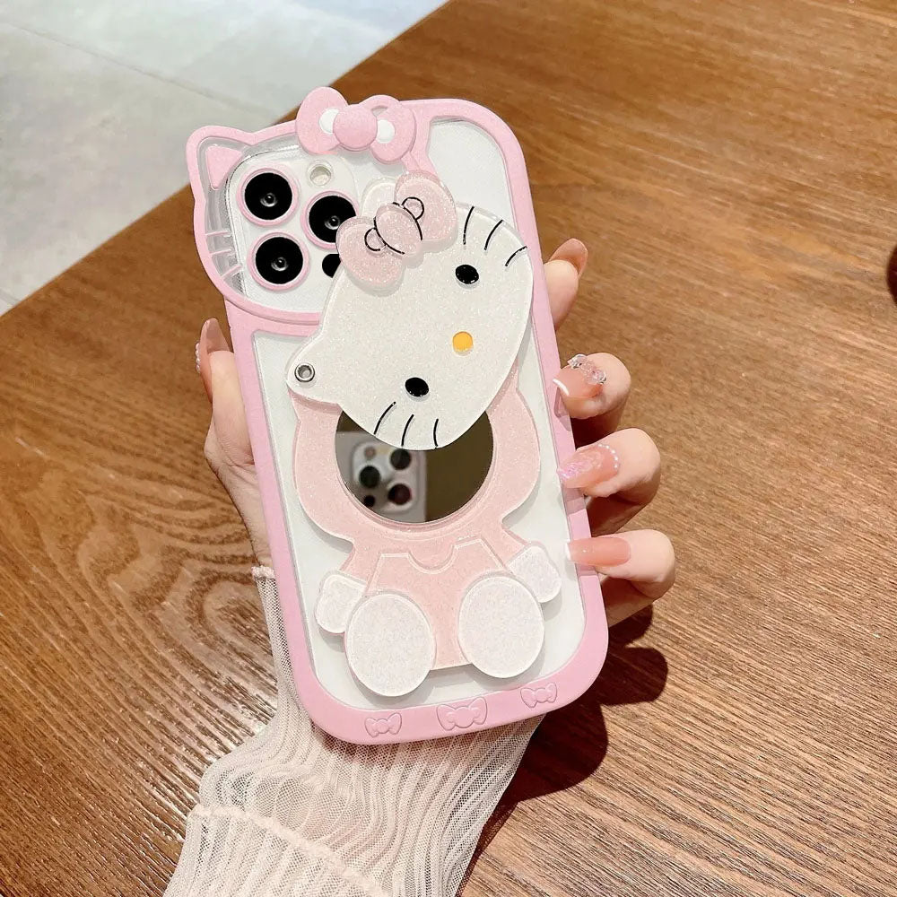 LuxuryKase LK163 Cute Kitty 3D Mirror Case Cover For iPhone