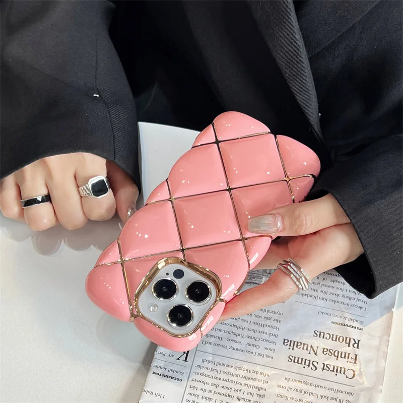 LuxuryKase LK153 Plated Rombus Soft Fundas Case For iPhone