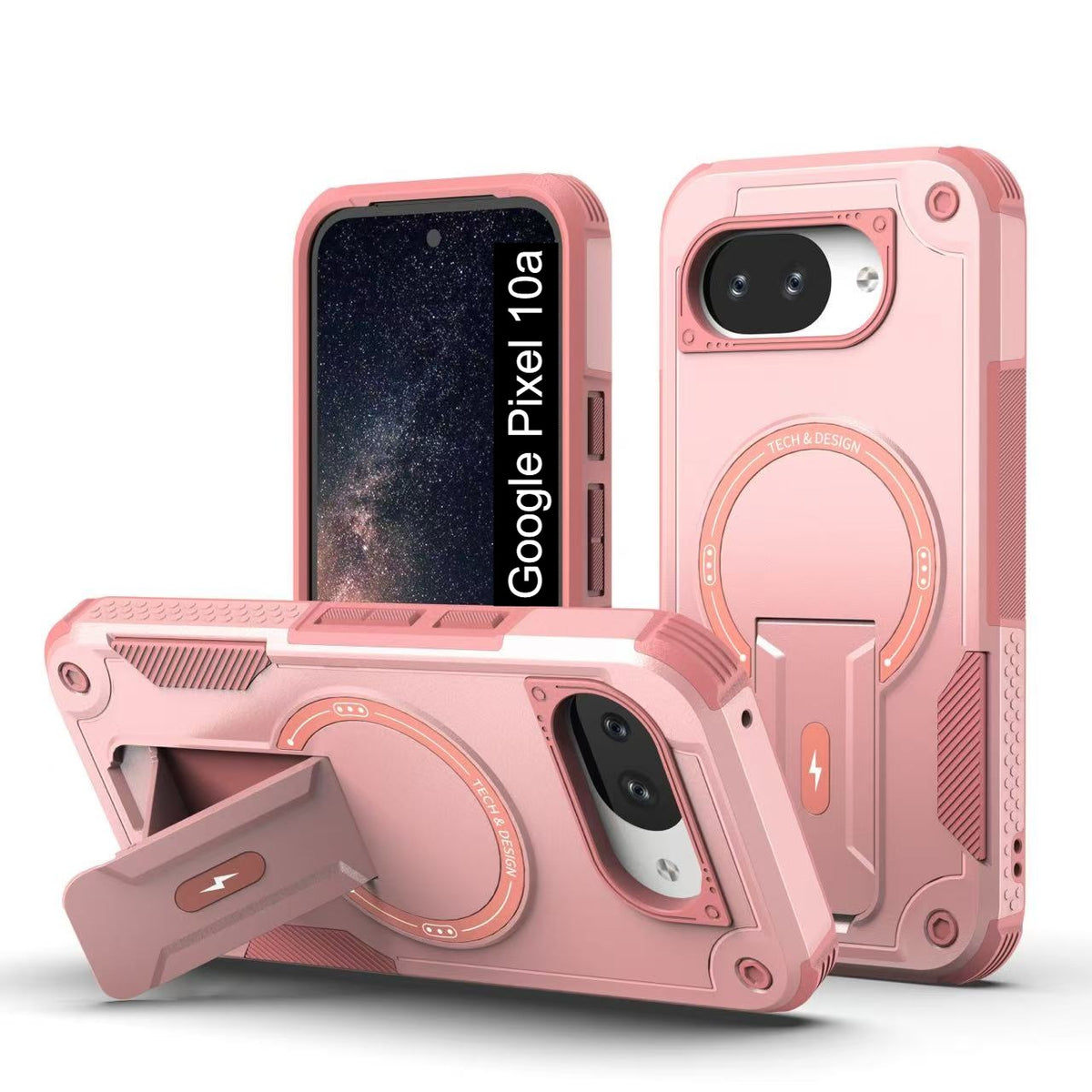 US LITE Back Cover with Portable Kickstand | Mag-Safe Compatible Magnetic Case | Shockproof Military Grade Protection | Rugged Armor Design Phone Cover For iPhone & Samsung