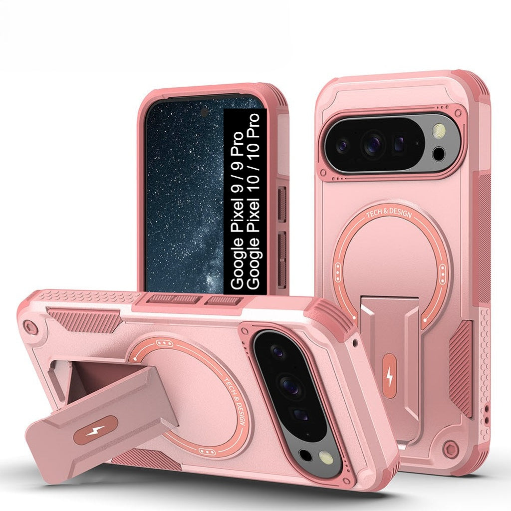 US LITE Back Cover with Portable Kickstand | Mag-Safe Compatible Magnetic Case | Shockproof Military Grade Protection | Rugged Armor Design Phone Cover For iPhone & Samsung