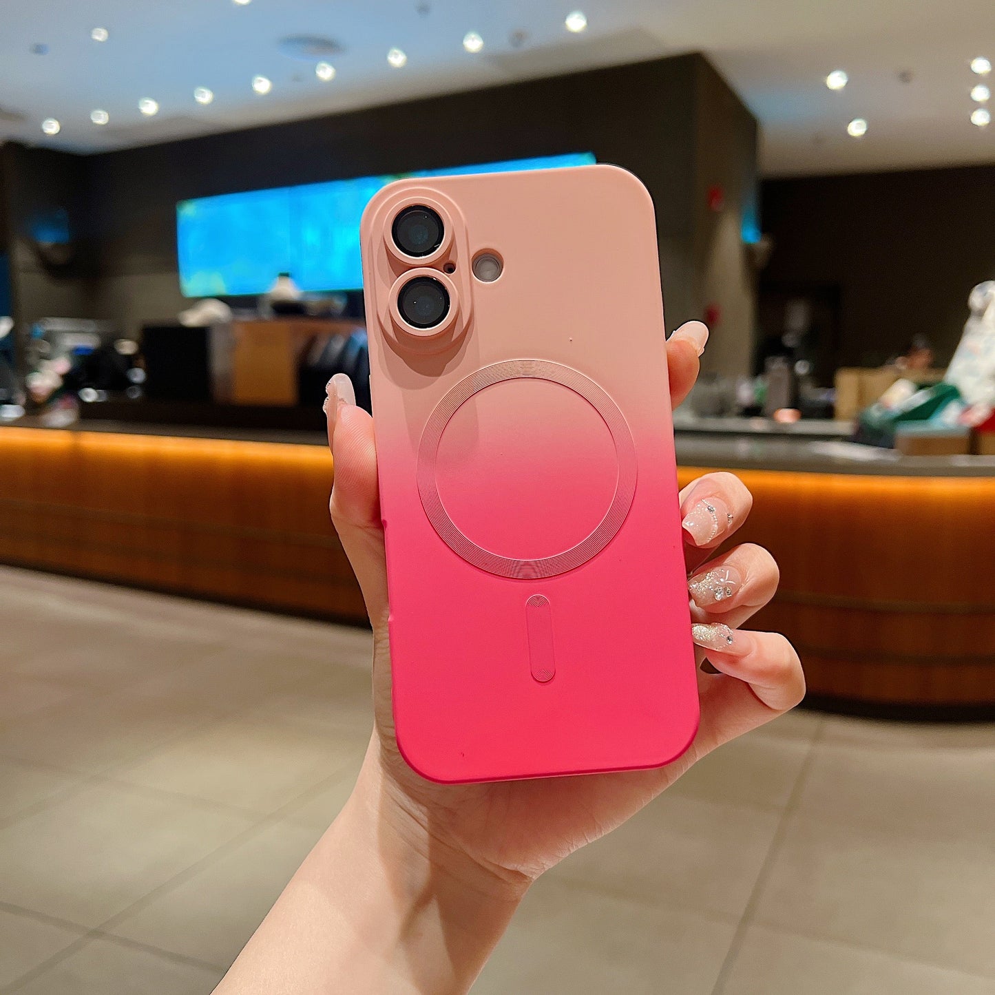 LuxuryKase Gradient Compatible Case for iPhone 16 | Soft Silicone Shockproof Cover with Camera Protection | Slim Lightweight Design | Smooth Touch & Durable
