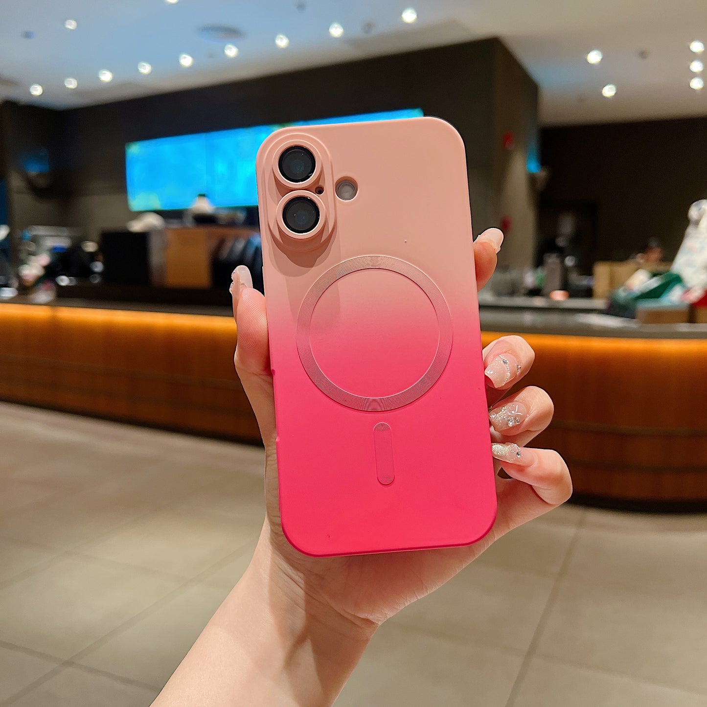 LuxuryKase Gradient Mag-Safe Case | Soft Silicone Shockproof Cover with Camera Protection | Slim Lightweight Design | Smooth Touch & Durable For iPhone