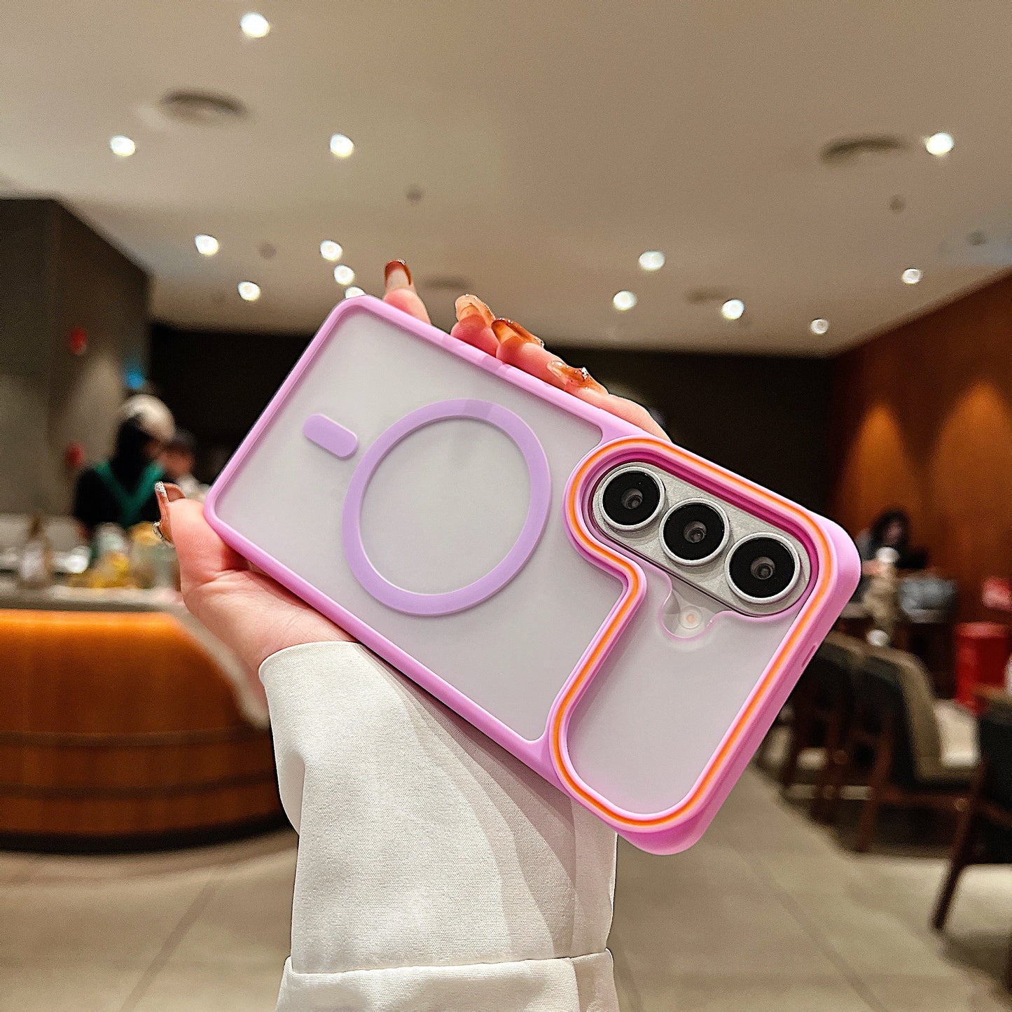 LuxuryKase Frosted Clear Mag-Safe Case | Translucent Matte Back | Soft TPU Bumper + Hard PC Back | Raised Camera Protection | Wireless Charging Compatible For iPhone & Samsung Series