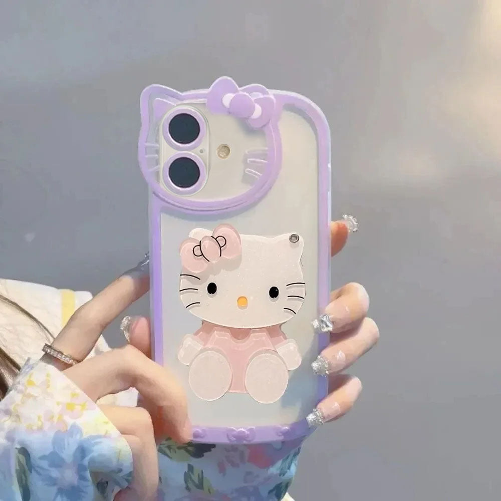 LuxuryKase LK163 Cute Kitty 3D Mirror Case Cover For iPhone