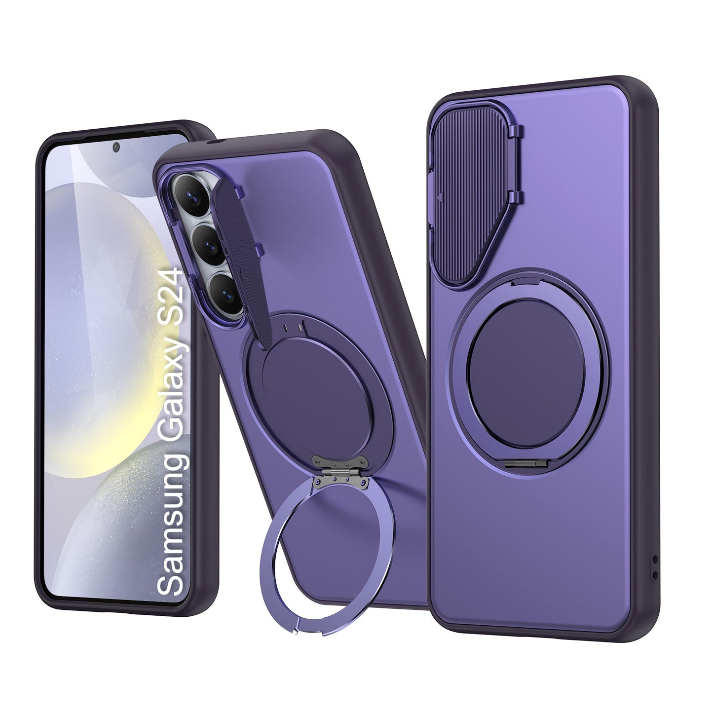 LuxuryKase Tough Armour Magnetic Case | 360° Rotating Ring Stand | Flip Camera Protection Cover | Raised Edges | Drop Protection | MagSafe Compatible For iPhone & Samsung Series