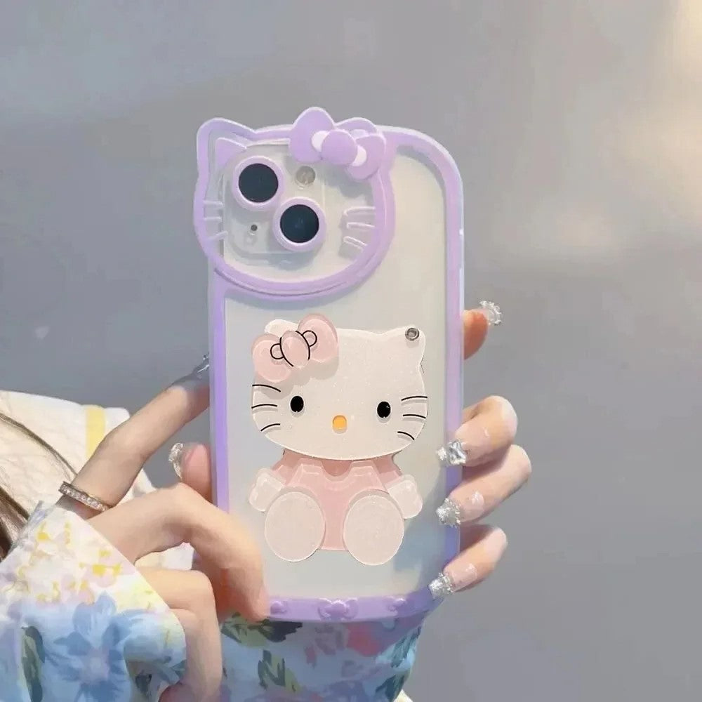 LuxuryKase LK163 Cute Kitty 3D Mirror Case Cover For iPhone