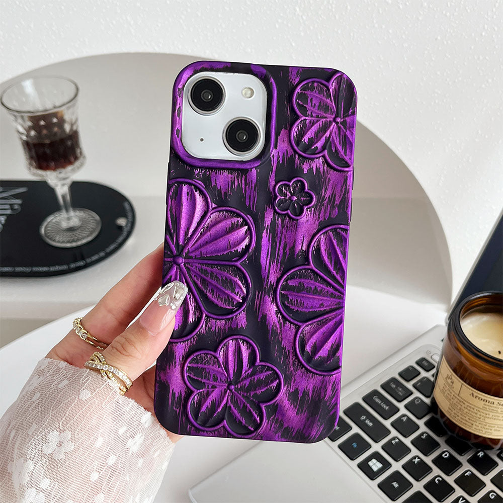 LuxuryKase LK138 Double Shaded 3D Flower Print Case For iPhone