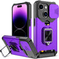 LuxuryKase LK177 Camera Slide Protection Card Holder Heavy Protective Ring Magnetic Kickstand Armor Case Cover For - iPhone